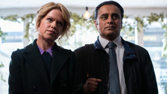 Sinéad Keenan and Sanjeev Bhaskar characters from Unforgotten