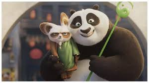 Po the panda and Master Shifu in Kung Fu Panda 4, smiling and posing together.